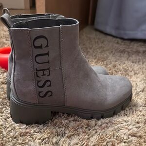 GUESS Women's Charcoal Ankle Booties